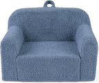 Costzon Kids Couch, Comfy Toddler Sofa Chair with Soft Fleece Fabric Cover, Kids Furniture for Playroom, Children Reading Armchair for Boys & Girls Aged 3+ Birthday (Medial,Blue)