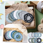 8 Pcs Baby Closet Dividers, Gifts for Moms, Unisex Baby Clothes Organizers, Clear Label Nursery Closet Organizer & Decor, Fits Most Rods(Modern,Cool Colors)