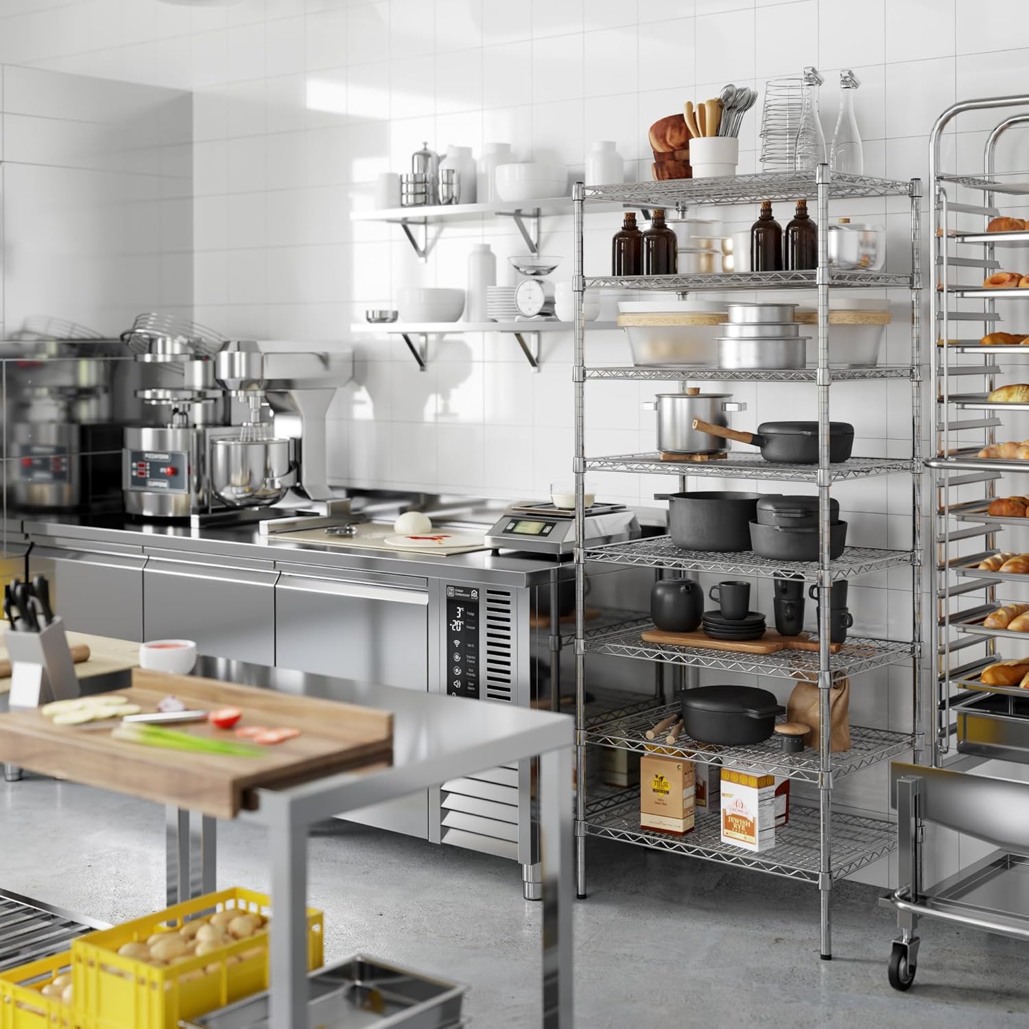 21" Deep x 30" Wide x 74" Height Wire Shelving Kit | 8-Tier | NSF Commercial Storage Rack Unit