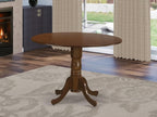 East West Furniture DLT-ESP-TP Dublin Modern Kitchen Table - a Round Dining Table Top with Dropleaf & Pedestal Base, 42x42 Inch, Espresso