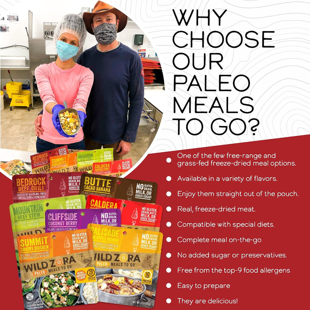 Wild Zora Paleo Freeze Dried Meals for Backpacking & Camping - Healthy Gl...