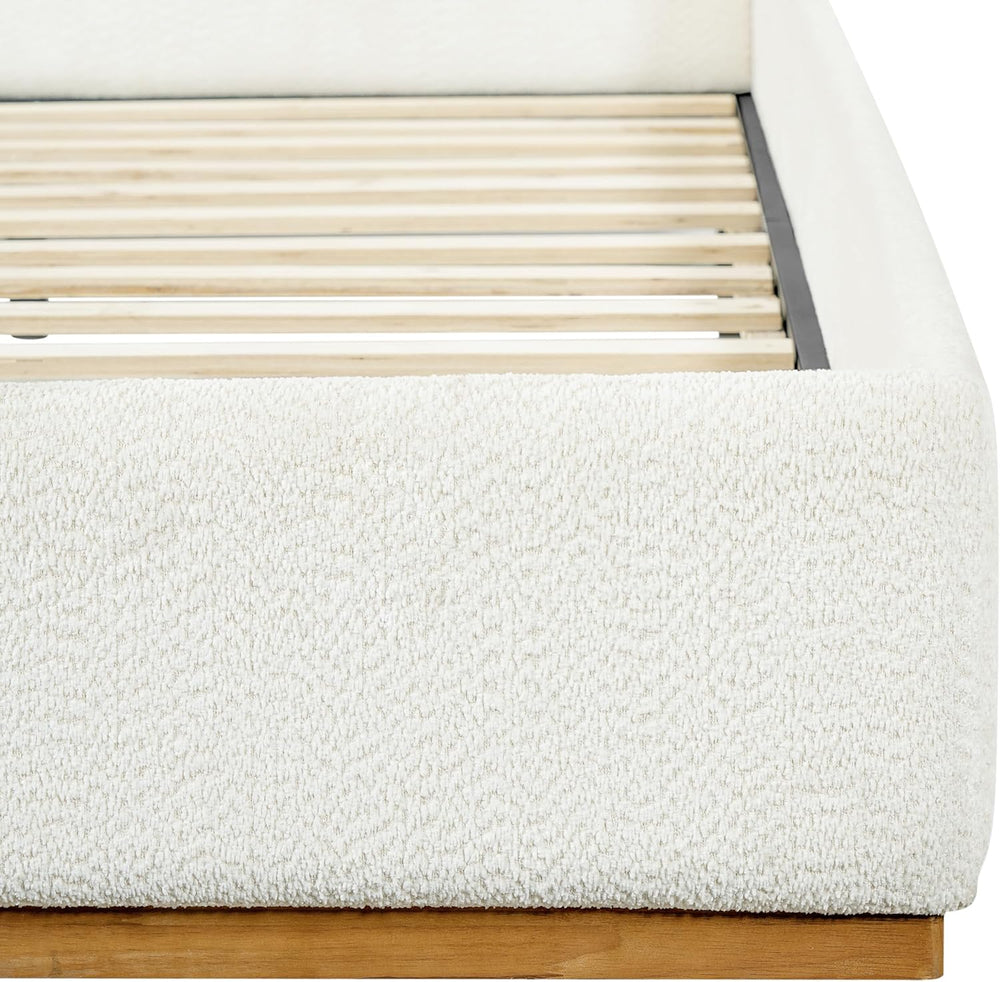 Christopher Knight Home Tanya Boucle Upholstered King Size Bed Frame with Win...
