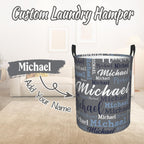 Custom Name Laundry Hamper, Personalized Laundry Baskets with Name for Boys Girls Women Men, Customized Collapsible Dirty Clothes Hamper Easy Storage Gifts for Bedroom Bathroom Living Room