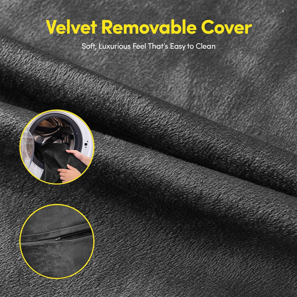 Bean Bag Chair 3ft Memory Foam Sack with Removable Velvet Cover, Ultra Soft F...