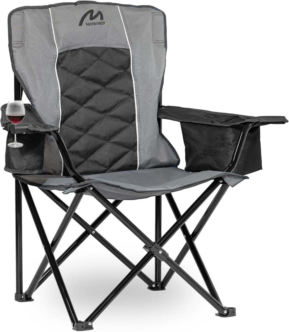 Oversized Padded Camping Chair, Heavy Duty Steel Frame, 450 lb Capacity, Fold...