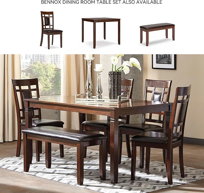 Signature Design by Ashley Bennox 5 Piece Counter Height Dining Set, Includes Table & 4 Barstools, Brown