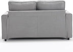 ERYE Modern Upholstered Loveseat Sofa Foldable Convertible Floor Sofabed W/Cupholders and Pockets, 3 Fold Tufted Futon Lounge Sofa with Pull Out Sleeper Couch Bed for Living Room Bedroom Studio