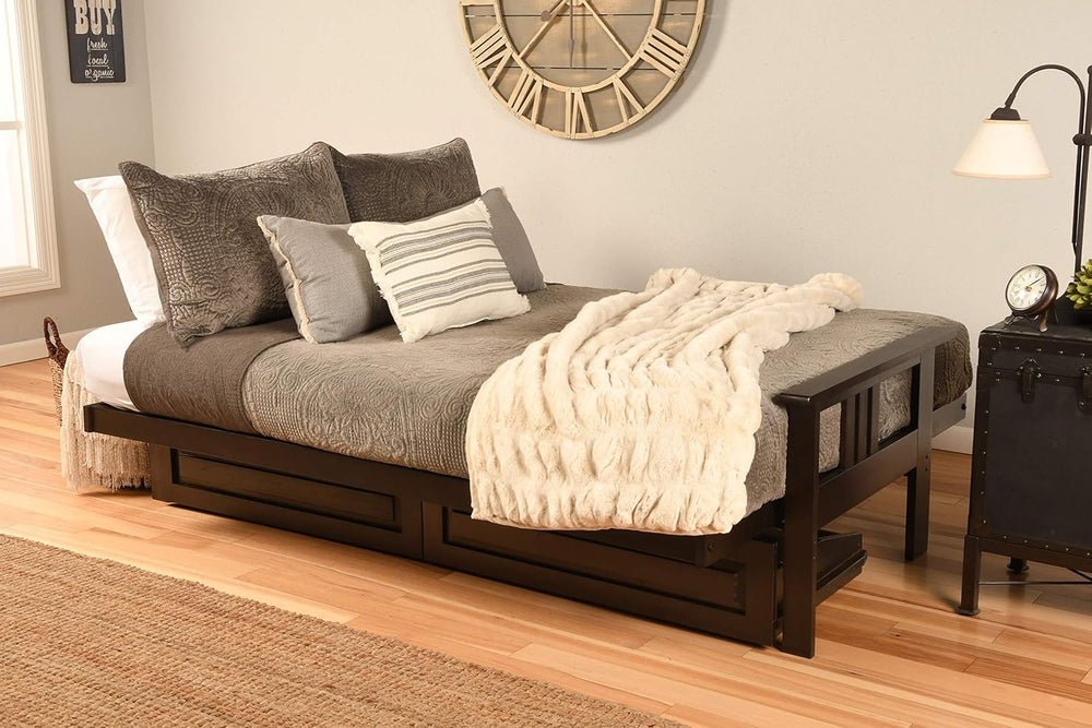 Kodiak Furniture Monterey Queen-size Futon, Storage Drawers, Espresso Finish ...