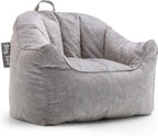 Big Joe Bean Bag Chairs Bundle - Hug Chair Gray 34.5" W and Dorm Chair Black 33" L for Comfortable Lounging
