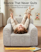 Pterying Kids Chair with Washable Soft Sherpa Cover | High-Resilience Foam, Stable Construction, Comfy Toddler Couch, Reading and Playing
