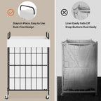 Laundry Hamper with Wheels, 90L Laundry Basket with Handle, Laundry Sorter with Removable Liner Bag