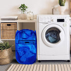Larpur Mesh Laundry Basket, Pop up Laundry Hamper with Handles, Collapsible Clothes Basket for Travel, College, Dorm, Royal Blue