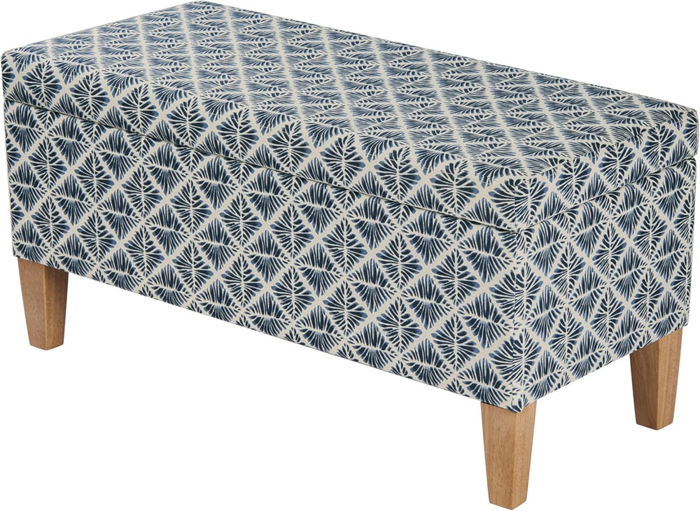 HomePop 36" Decorative Storage Bench - Blue Geometric Pattern