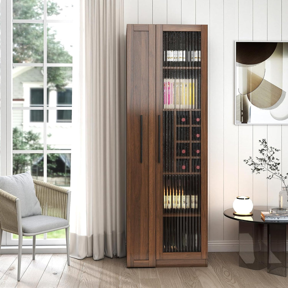 ZeHuoGe Kitchen Pantry Cabinet with Multi-Functional Pull-Out Multi-Tier Stor...
