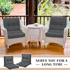 Geetery Outdoor Chair Cushions Set of 4 for Patio Lawn Furniture Wicker Rocking Dining Chairs 42x21x4 Inch High Back Seat Pads Replacement with Ties Weather-Resistant Fade-Resistant Indoor(Dark Gray)