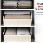 Trapezoid Closet Shelf Organizer - Large Baskets for Organizing, Fabric Storage Box for Shelves, Cube Storage Bins for Clothes, Books, Blankets, 3 Pack, Beige