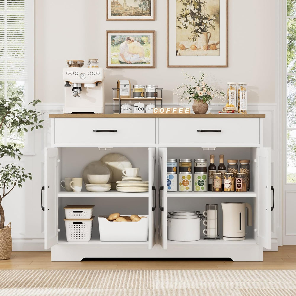 HOSTACK Buffet Cabinet with Storage, 47.2" Kitchen Sideboard Buffet with...