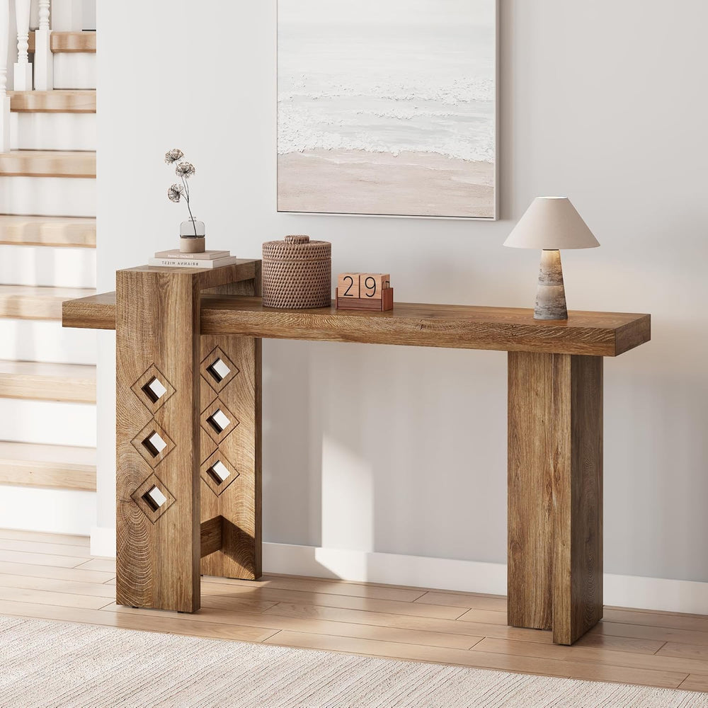 S.E.C.D Modern Console Table for Entryway, 63-Inch Floating Visual Entrance S...