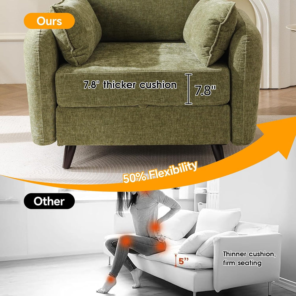Rexulqo Oversized Accent Chair with Ottoman,All Seats Storage,Comfy Armchair,...