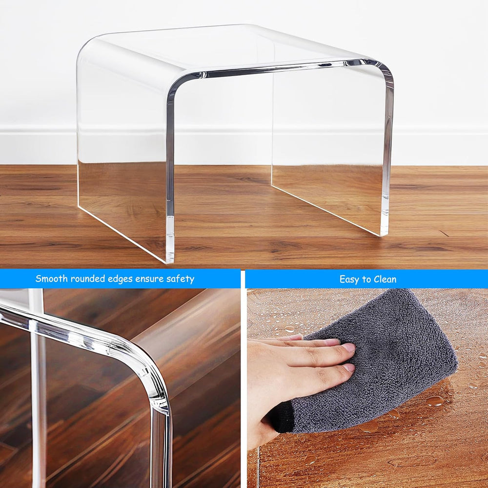 Acrylic Step Stool,Acrylic Stools,Clear Step Stool with Non-Slip for Bathroom...