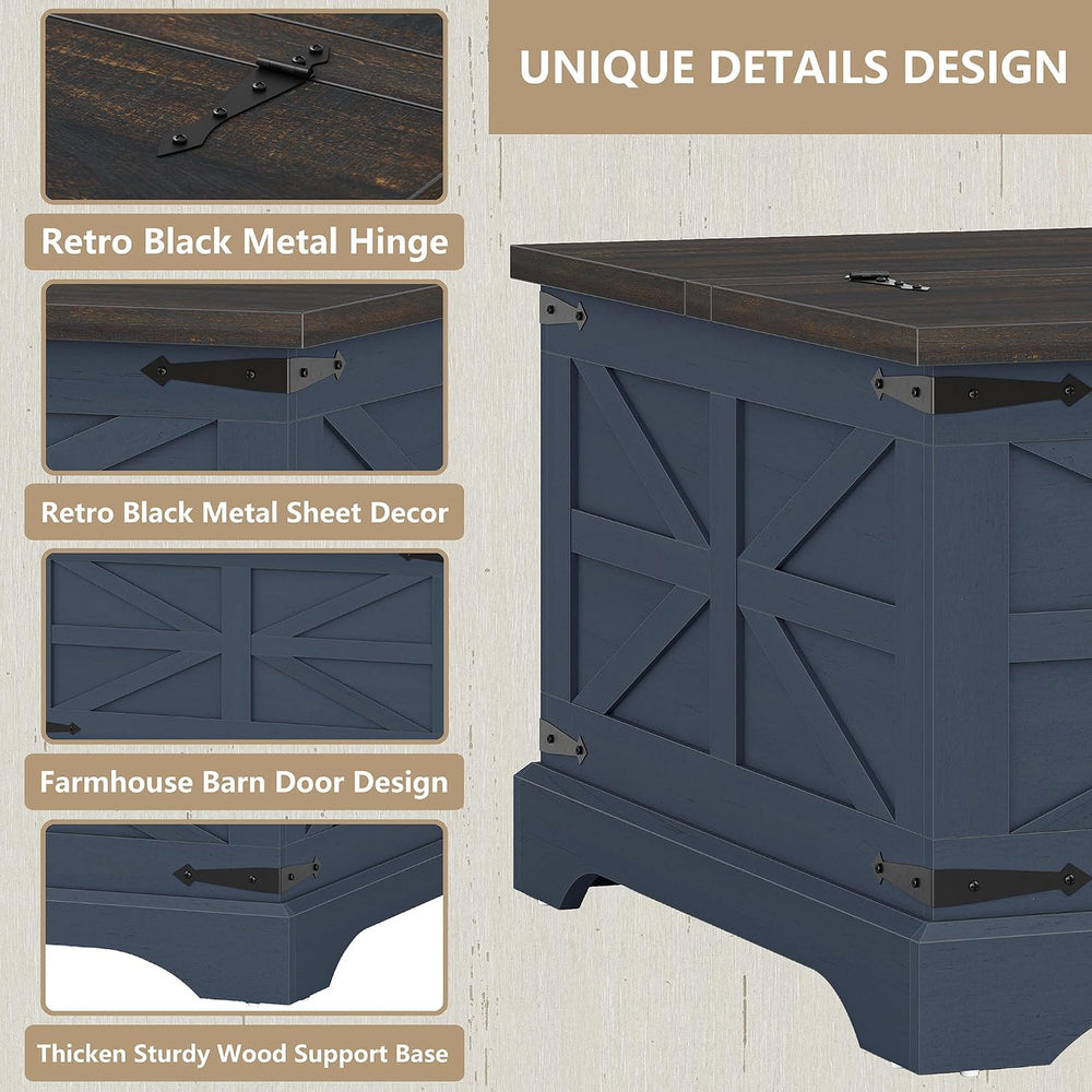 Furnideco Square Coffee Table with Storage Farmhouse Coffee Table with Liftin...