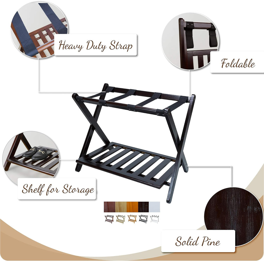 Casual Home Luggage Rack, Walnut (New)