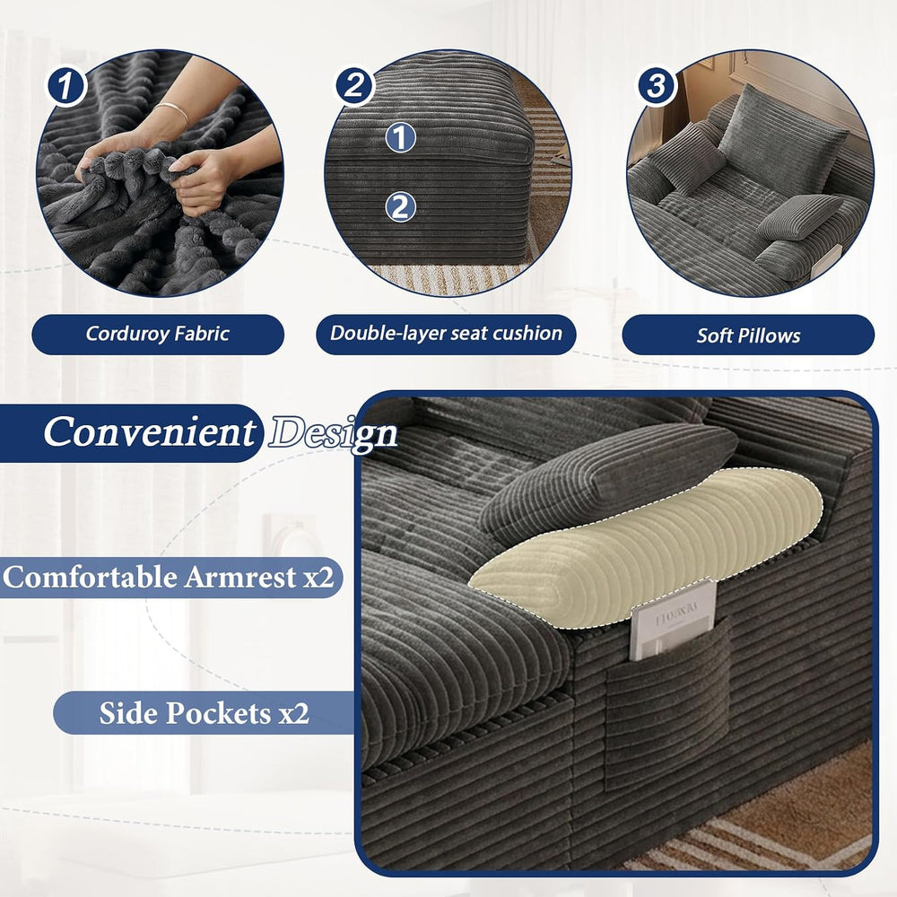 65" Chaise Lounge Chair Indoor, Oversized Chaise Lounge | No assembly | ...