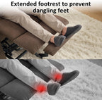MCombo Power Lift Recliner Chair with Extended Footrest for Elderly People, Fabric 7287 (Brown, Medium)