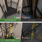 Garden Tool Organizer for Corner - Heavy Duty Metal Rack with 34 Storage Compartments & 14 Hooks for Shovels, Rakes, Long-Handled Tools, Ideal for Garden, Shed, Garage Storage