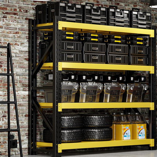 3000LBS Heavy-Duty Garage Shelving, 59" W Metal Shelves, 4-Tier Adjustable Garage Shelving Units, Storage Racks for Warehouse, Workshop