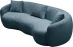 Curved Sofa, 93.6'', 4 Seater, Boucle, Modern, Blue, for Reception Place | 93.6'' Modern Boucle Curved Sofa for Living Room, Luxury Modern Comfy Curved Couch for Apartment, Reception Place