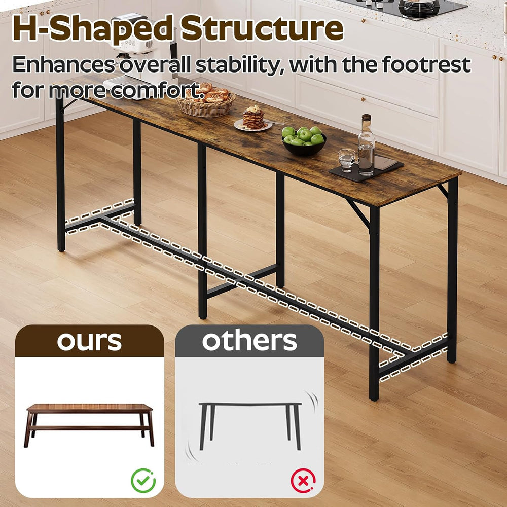 YATINEY 70.9" Bar Table and Chairs Set, Dining Table and Chair Sets, 3 P...