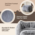 WELAX Giant Bean Bag Chair for Adults Teens – Fluffy Plush Large Bean Bag Sofa Chairs with Ottoman, Comfy Reading & Gaming Beanbag Couch for Bedroom Living Room, Dark Gray
