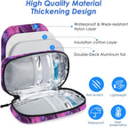 YOUSHARES Insulin Cooler Travel Case - Travel Medicine Cooler Bag for Insulin and Diabetes Supplies Travel, Insulin Case with 2 TSA Approved Gel Ice Pack (Marble Purple)