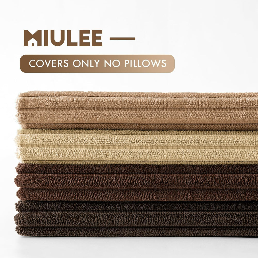 MIULEE Fall Corduroy Decorative Throw Pillow Covers Dark Brown 18x18