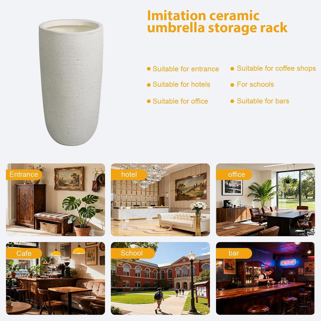 Indoor Large-Capacity Standing Umbrellas Bucket Commercial Ceramics Umbrella Holder Heavy Duty Modern Indoor Entryway Umbrellas Organizer