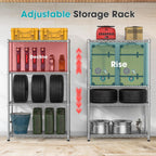 4- Shelf Storage Shelves Metal Shelving Unit Adjustable 4 Tier Wire Shelving Rack Sturdy Steel Heavy-Duty 2200 LBS Organizer for Laundry Bathroom Kitchen Closet Pantry Basement Garage Utility Room