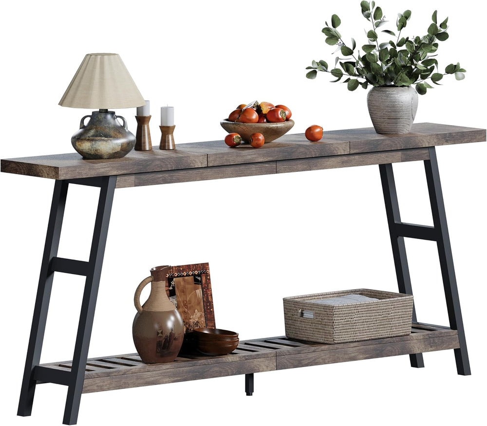 ChooChoo 70.9 Inch Long Console Tables for Entryway, Hallway Table, 2-Tier | ...