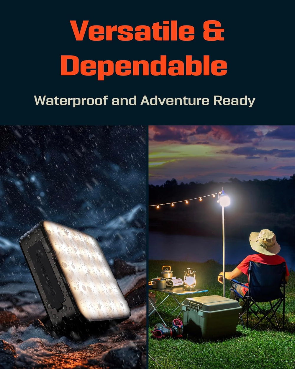 P4X Camping Lantern - Hanging Lantern w/ Bright & Warm Adjustable Lightin...