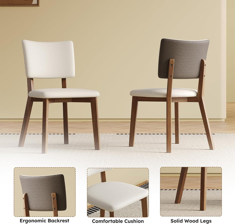 Montary 7 Piece Dining Table Set, Modern Kitchen Table Set of 6, Black White ...