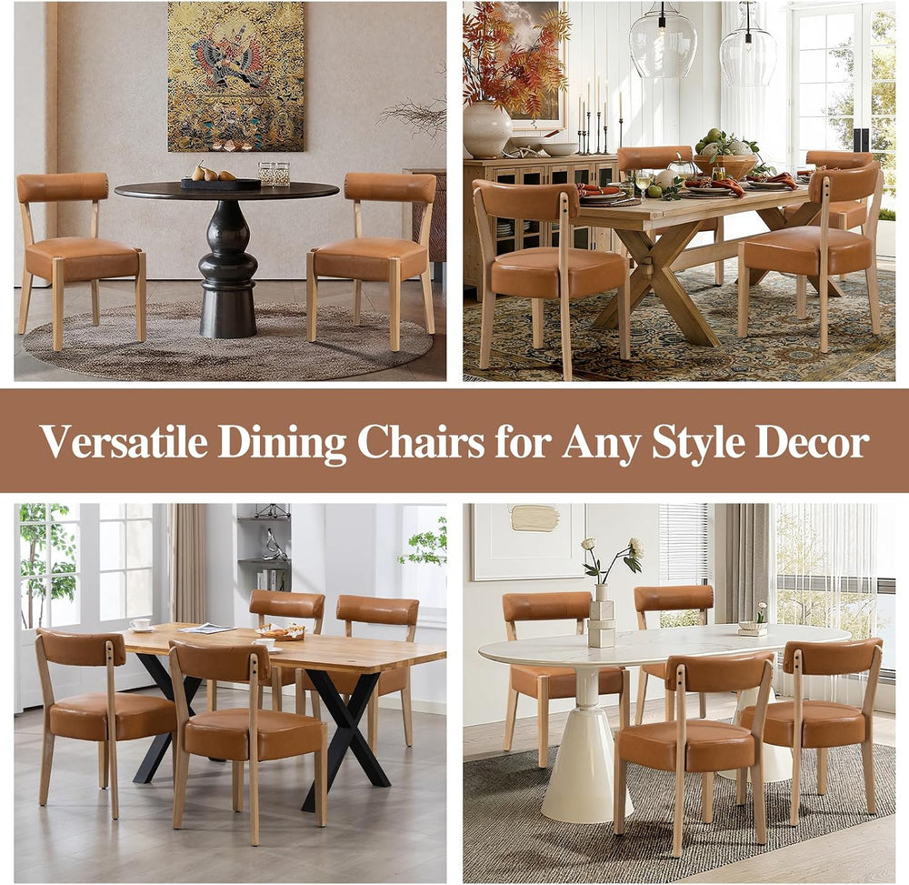 ZJhome Modern Dining Chairs Set of 6– Mid-Century Modern Faux Leather Upholst...