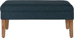 Homepop Home Decor | Upholstered Decorative Storage Ottoman Bench | Ottoman Bench with Storage for Living Room & Bedroom | Decorative Home Furniture, Navy Large