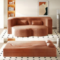 Convertible Folding Sofa Bed, 2-in-1 Full Size Floor Boneless Couch Bed, Loveseat sleeper Couch , Corduroy Floor Sofa, Memory Foam Sleeper SofaBed, Small couches for small spaces, No Assembly, Orange