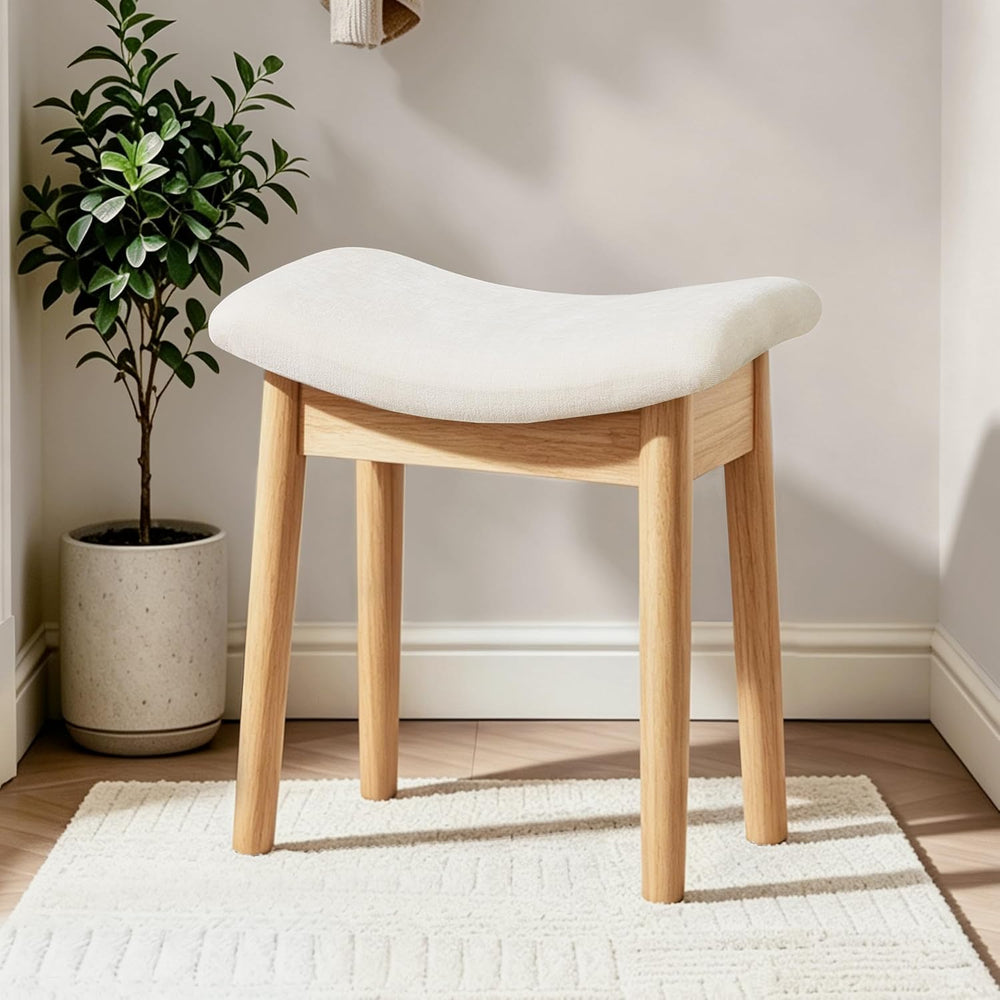 Vanity Stool, 18" H Makeup Chair,Small Ottoman Stool