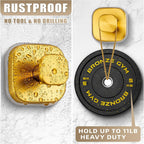 Suction Cup Hooks for Shower - Resuable Bathroom Hooks for Towels, Robes & Loofah - No-Drill Mounting on Kitchen,Walls,Metal,Glass,Mirrors,Tile & Smooth Non-Porous Surfaces (2, Brushed Gold)