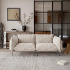 74.8" Cloud Sofa, Mid-Century Modern Love Seat Couches with Thick Cushion, Modular Couch with High Sofa Legs, Sofa Furniture for Small Space Living Room Office Apartment, Light Brown