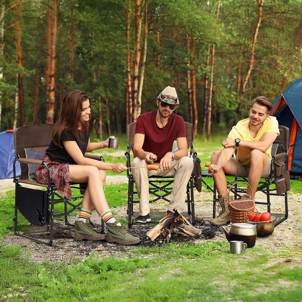 VINGLI Camping Chairs, Directors Chair, Camping Chair with Side Table & C...