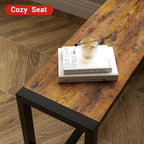 Garvee Dining Table Set for 4, Kitchen Table with Benches, 3 Piece Rectangular Dining Room Set with 2 Wooden Benches for Small Space, Apartment, Studio, Home, Rustic Brown