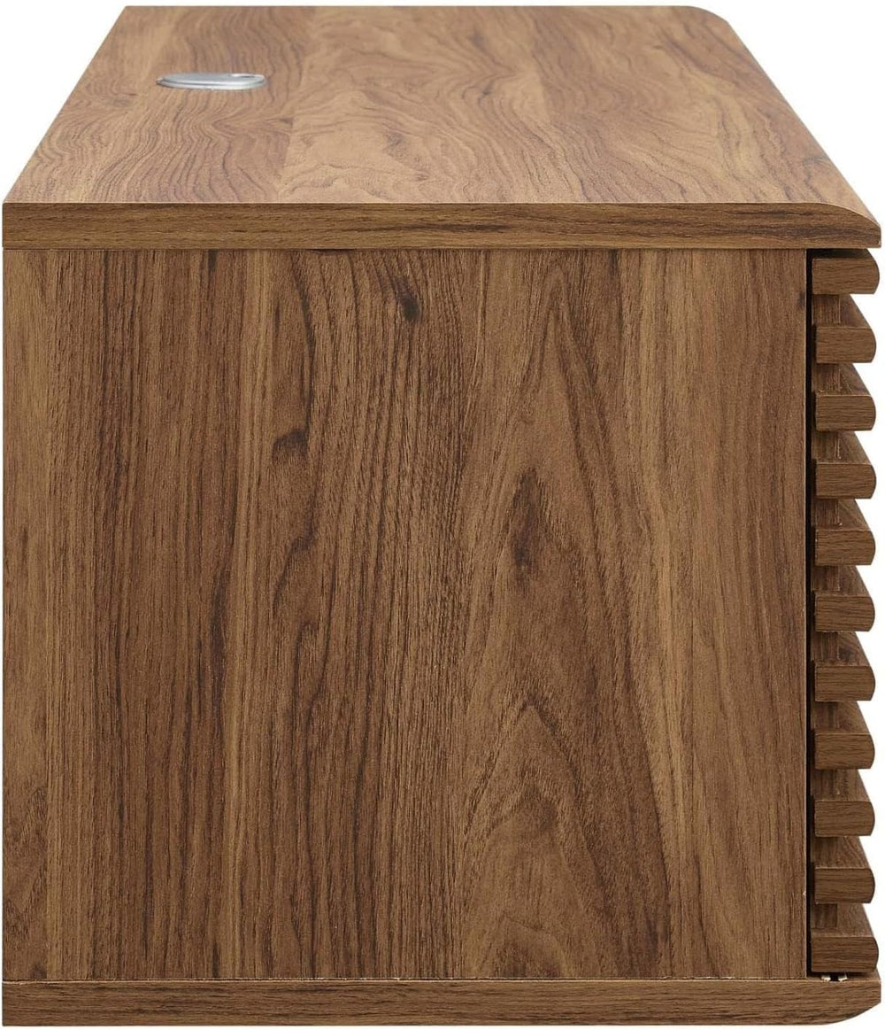 Modway Render 46" Mid-Century Modern Wall Mount Media Console TV Stand, ...