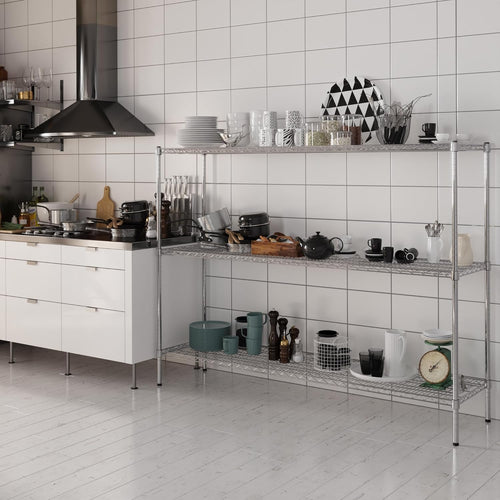 18" Deep x 72" Wide x 54" Height Wire Shelving Kit | 3-Tier | NSF Commercial Storage Rack Unit